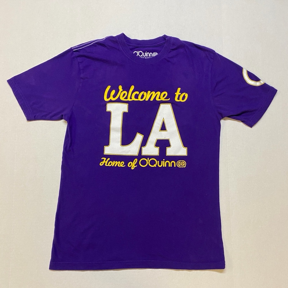 Welcome To Los Angeles O’Quinn Men’s Small‎ Purple Graphic Tee Shirt